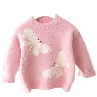 Factory Customized Wool Pullover Chunky Knit Baby Jumper Newborn Toddler Sweater Infant Girls Winter Kids' Clothing-Wholesale