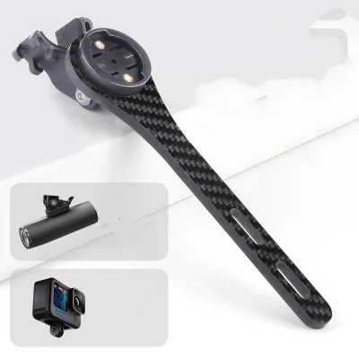 Carbon Fiber Handlebar Multifunction Extension Bracket for Garmin IGPSPORT Blackbird Blackbird MOST Garmin VIRB GoPro