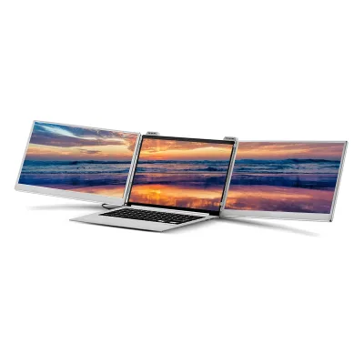 Abeloe 15.6 Inch Portable Monitor Triple Monitor Portatil Screen Foldable Pads Extended Screen for Laptop Dual Screen Triple