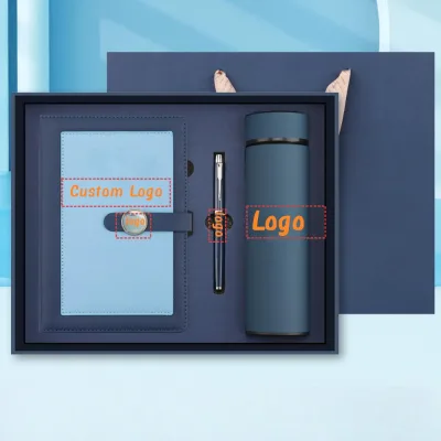 2026 Custom Logo PU Leather A5 Business Planner Notebook Gift Set Premium Hardcover for Corporate Gifting & Office Planning