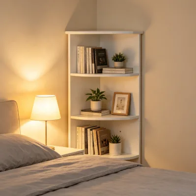 3 Tier White Wall Mount Corner Shelf, Vertical Floating Corner Storage Rack for Bathroom Bedroom Living Room