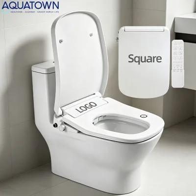Auto Washing Smart Remote Control Premium Version Ultra Slim Square Design Instant Heating Warm Air Drying Automatic Bidet Seat
