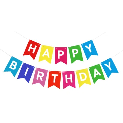 Large Size 16 * 20cm Happy Birthday Letter Banner pink Hot Goldfish Tail Banner Party Decoration Hot Selling Party Supplies