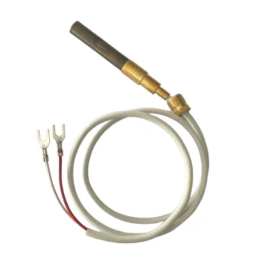 Thermopile Temperature Sensor Thermocouple Assembly, Brass Thread Gas Fireplace Thermopile for Gas Furnace Heating Equipment
