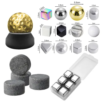 Silver Gold Gray White Black Keeps Your Drinks Cold Reusable Whiskey Stone Ice Stone Ice Cube