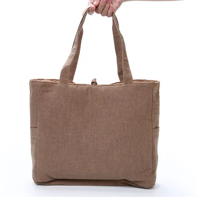 Custom logo Cotton Convenient Portable Tea Set Storage Bag for Travel Large Capacity Handbag