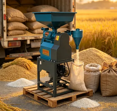 Automatic Mini Rice Husker Machine with Adjustable Milling Roller for Rural Household Grain Workshop