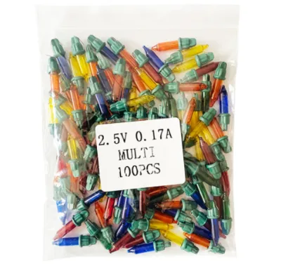 Fairy Lights Christmas Tree Party Decoration 2.5V Mini Bulbs 100 Pieces Multi Bulb Green Base String Holiday Lighting