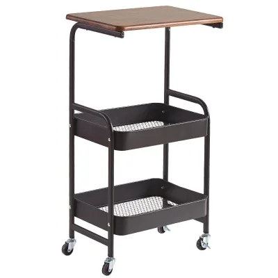 New Design 3-tier With Wooden Movable Home Kitchen Rack Drawers & Carts Display Rack