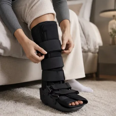 Adjustable Walker Boot Shock Absorbing Out Shell Universal Left Right Foot for Post Surgery Foot Rehab, Custom Logo Supported