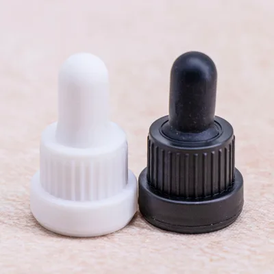 Wholesale Leak-Proof Screw Dropper Cap White Black 18/410 with Glass Pipette Precise Dosage for Essential Oil Reagent Cosmetic