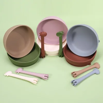 Free Sample Free Shipping Baby Suction Bowl, Silicone Baby Bowl Set, Baby Silicone Bowl Mat