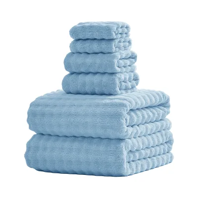 Three-piece Set of Towels and Bath Towels Made of Coral Velvet Soft and Absorbent, Lint-free, Suitable for Home Use Customizable