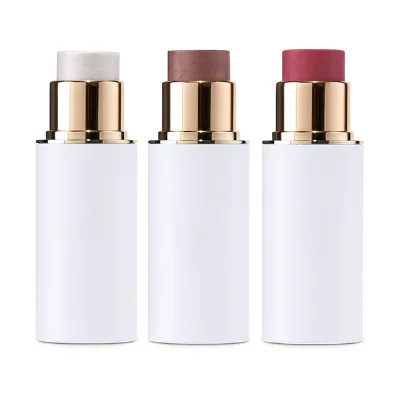 Vegan Private Label Moisturizing Shine Shimmer Highlight Blusher Makeup Stick Lipstick Lip Balm Blush Stick