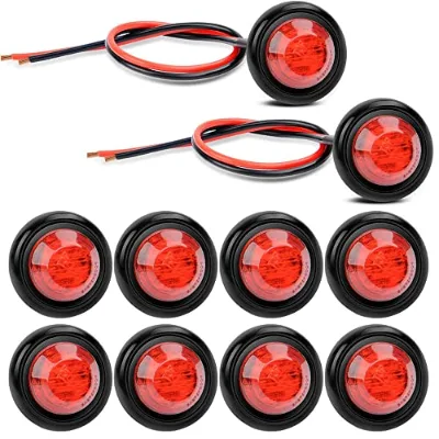 Round LED Front Rear Side Marker Indicators Light