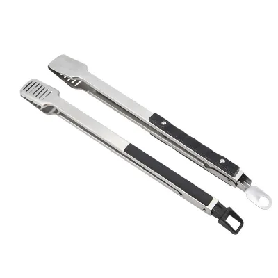 Non-Stick Stainless Steel BBQ Tongs Kitchen Cooking Grilling Food Tongs