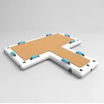 Customized Drop Stitch T Y V E Inflatable Lounge Dock Deck Island 4*2 Inflatable Floating Platform