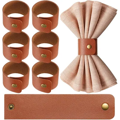 Napkin Ring Artificial Leather Napkin Ring Holder Western Restaurant Table Napkin Rings