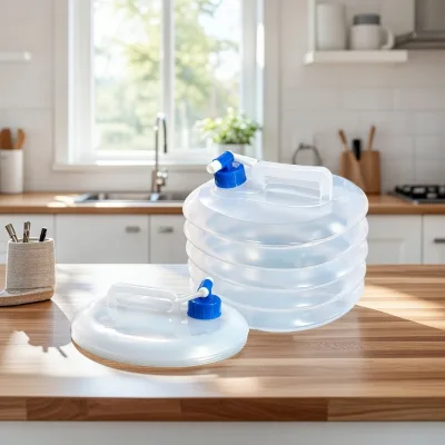 10L/10.57QT/2.64GAL Collapsible Water Bottle Accordion Fold Lightweight Foldable Water Container for Home Daily Use & Storage