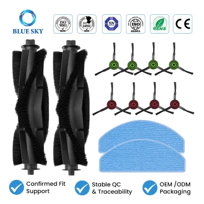 Robot Vacuum Replacement Parts Kit for Tikom G8000 Max, Side Brush Roller Brush Mop Pad Accessories