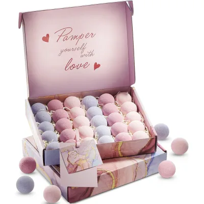 Oem Eco Friendly 30pc Marbleized Bubble Fizzies Balls Shower Aromatherapy Spa Luxury Bath for Set Customized Fragrance Birthday