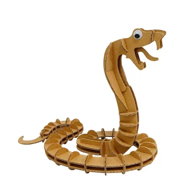Kids Educational Assembly Toys Handmade DIY 3D Wooden Puzzles Snake Model