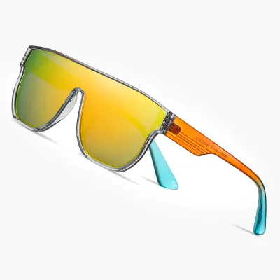 Baseball Glasses Polarized 100% UV Protection Orange Frame & Lens for Beach Sports