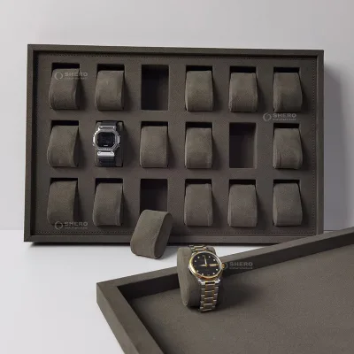 Shero High End Watch Storage Tray Watch Storage Box Display Luxury Microfiber Watch Box Wholesale