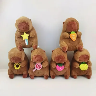 Capybara Plush Toy 25cm Cute Soft Embroidered Cotton Fabric Stuffed Animal High PP for Stress Relief Rapid Delivery Home Gift