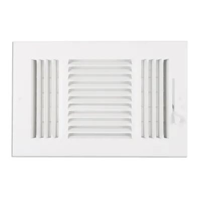Stamped Steel 3-way Residential Ceiling & Sidewall Register in White