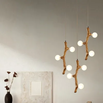 Japanese Pendant Lamp, Tree Branch Lamp, Wabi-sabi Style Lamp, Chinese-style Homestay, Ins Style Lighting Fixtures
