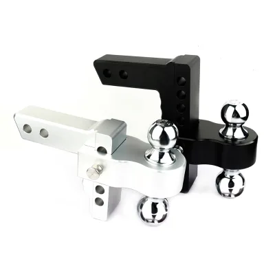 6 to 10 Inch Drop Aluminum Alloy Adjustable Hitch Dual Ball Mount Towing Hitch Receiver Trailer Parts