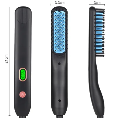 Electric Comb Portable Hair Straightener LCD Display Temperature Adujustment Instant Heating Hair Straightener Brush
