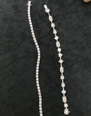 Women's Diamond Tennis Bracelet in 14k White Gold Claw Setting 2mm DEF Lab Grown Diamond Tennis Bracelets