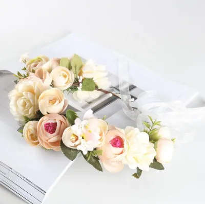 Flower Girl Crown Wedding  Headpiece Headband Hair Wreath Rose Flower Crown