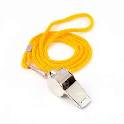High Quality Stainless Steel Referee Whistle with Lanyard for Competitions and Sports Use