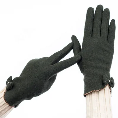 Wholesale Women's Fashion Gloves Cashmere Winter Gloves With Bow