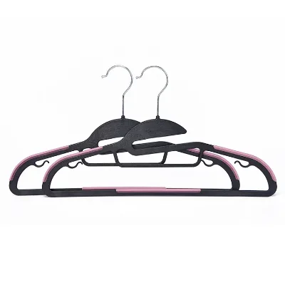 Custom Black Plastic Pants Dress Suit Coat Garment Hangers for Cloths