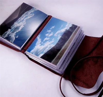 Very Special Rustic Handmade 4x6 Leather Photo Album
