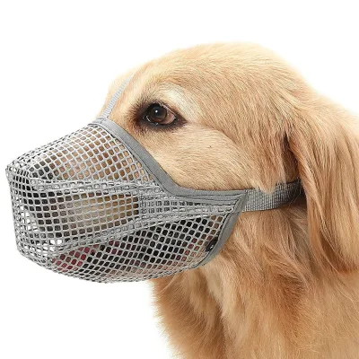 Dog Muzzle Prevent Scavenging & Excessive Barking Mesh Fabric for Border Collies Golden Retrievers Labradors-Large Breed Use