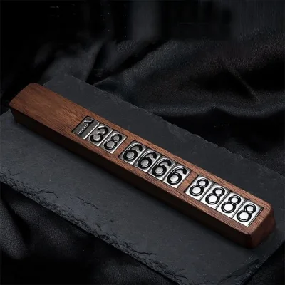 Wood Car Temporary Parking Card Telephone Number Holder Mobile Number Plate Auto Parking Card
