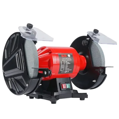 Fusai Electric 8-inch 400W MD3220 Industrial Grade Bench Grinder Yellow Magnifying-Glasse Shield Pedestal Grinding Wheel Machine