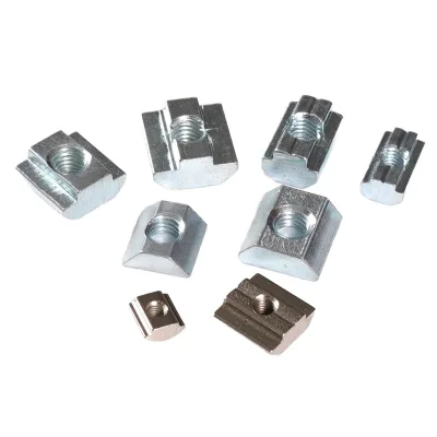 HLTNC M4-M8 T Slot Sliding Nut 5-10mm Bore Diameter for 2020/3030/4040/4545 Aluminum Profiles White/Yellow Zinc Surface