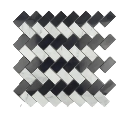 Shower Wall Design Black and White Mosaic Tile