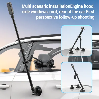 Factory Price Suction Cup and 2 X Single-leg Car Suction Cup Mount with Selfie Stick Insta 360 Car Camera Mount Set