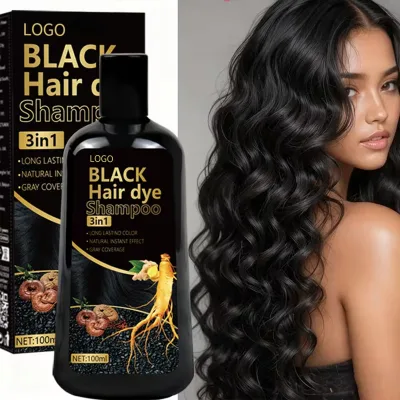 Quick Effect Organic Black Hair Dye Shampoo 3 1 Hair Color Shampoo for Gray Hair Curly Hair Natural Black Hair Color for Women