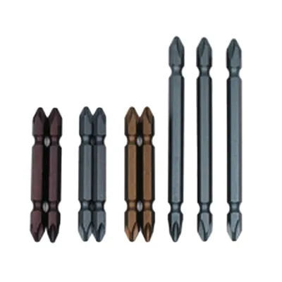 65mm Double Head Impact Screwdriver Bit Black Phosphide S2 Phillips Steel Magnetic DIY OEM Customizable Yellow Box Included