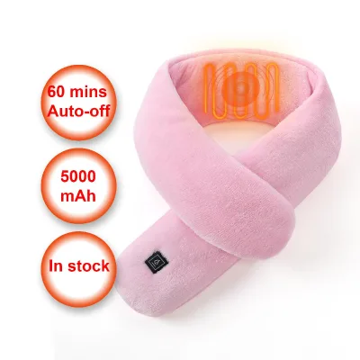 2023 New 7.4v or 5v Portable Electric Heated Scarf With Hidden Heating Hat 2 Zone Button 3 Levels Temperature Control