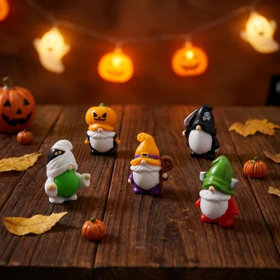 New Cute Halloween Bat Dwarf Doll Hand-painted Resin Crafts DIY Decorative Accessories Model Christmas Easter Micro Landscape