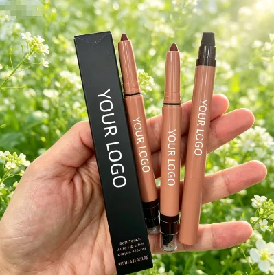 Vegan Matte Waterproof Lip Liner Long Lasting Smooth Creamy Pink Lip Piner Retractable High Pigment Lip Liner